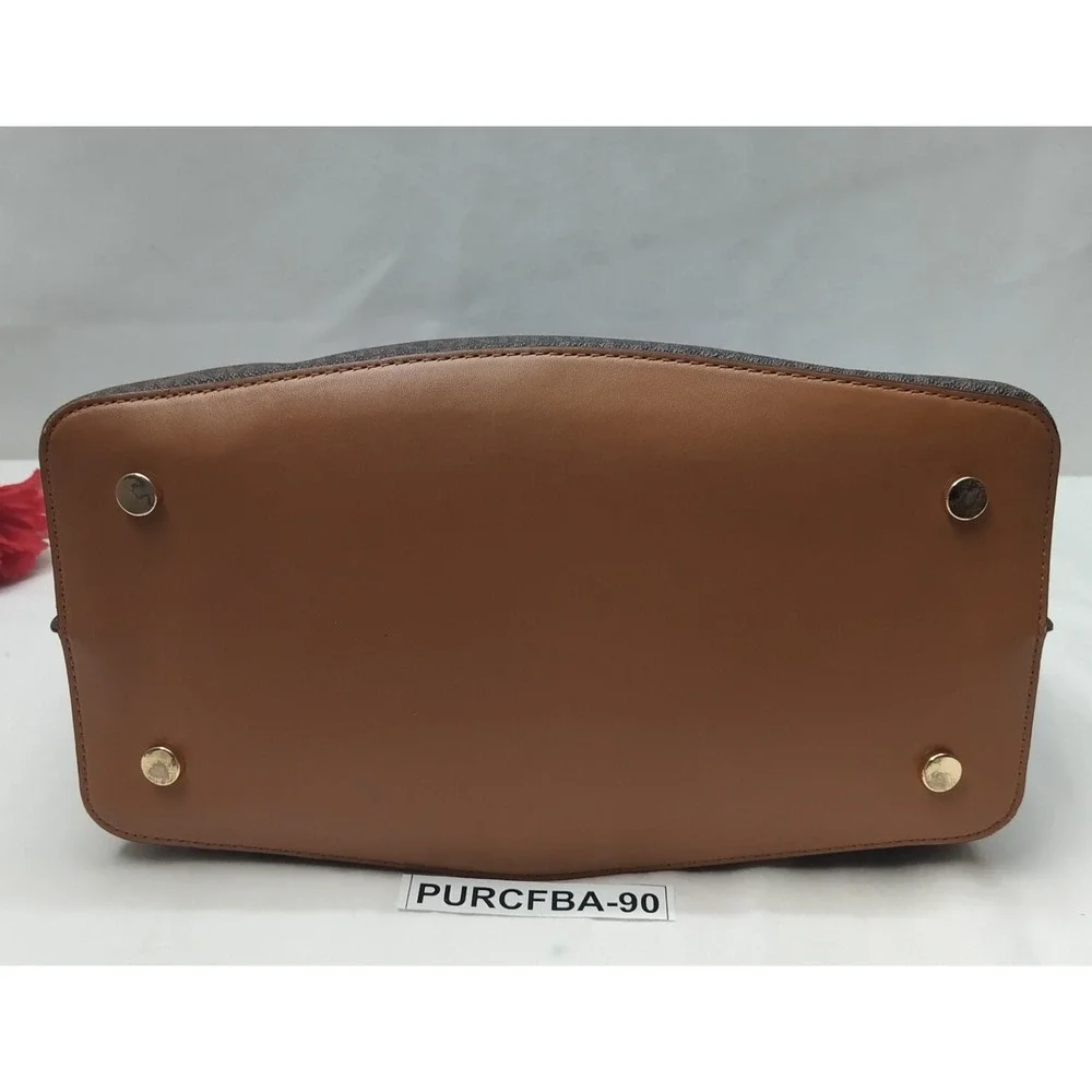 Michael Kors Arielle Brown Leather Double Handles Satchel Bag - Picture 8 of 16